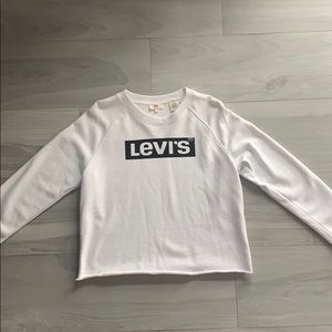 White LEVI Crewneck